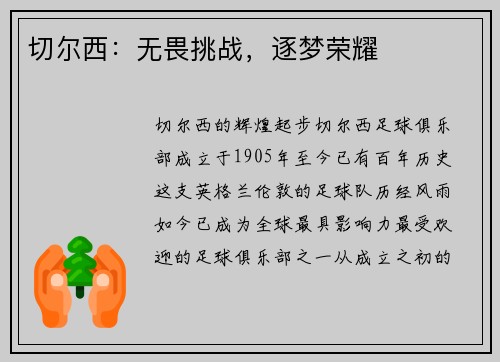 切尔西：无畏挑战，逐梦荣耀